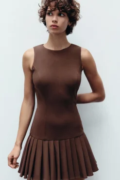 Fashion VESTIDO MINI TABLAS Mujer Vestidos