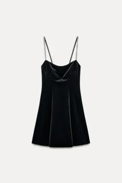 Fashion VESTIDO MINI TERCIOPELO Mujer Vestidos