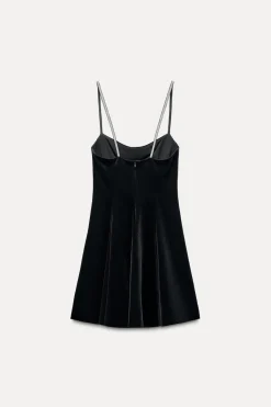 Fashion VESTIDO MINI TERCIOPELO Mujer Vestidos