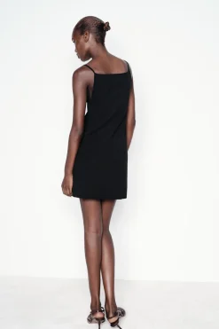 Fashion VESTIDO MINI TIRANTES PUNTO Mujer Vestidos|Cárdigan / Jerséis