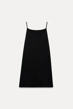 Fashion VESTIDO MINI TIRANTES PUNTO Mujer Vestidos|Cárdigan / Jerséis