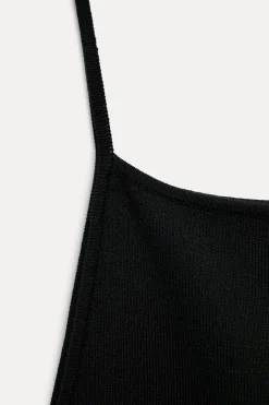 Fashion VESTIDO MINI TIRANTES PUNTO Mujer Vestidos|Cárdigan / Jerséis