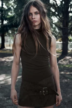 New VESTIDO MONO COMBINADO EFECTO ANTE Mujer Vestidos