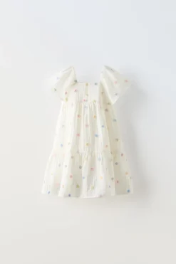 Niños ZARA 6 - 18 Meses·Vestidos / Monos<VESTIDO ORGANZA APLIQUE FLORES