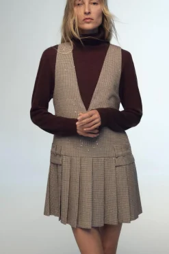 Hot VESTIDO PICHI CUADROS TABLAS Mujer Vestidos