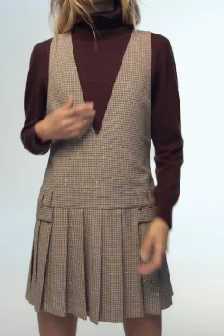 Hot VESTIDO PICHI CUADROS TABLAS Mujer Vestidos