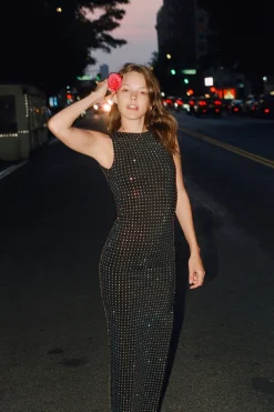 Outlet VESTIDO POLIAMIDA BRILLOS Mujer Vestidos