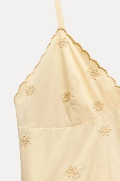 Sale VESTIDO POPELÍN BORDADOS Mujer Vestidos