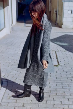 Outlet VESTIDO PUNTO ACABADOS ROLLING Mujer Vestidos|Cárdigan / Jerséis