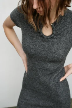 Discount VESTIDO PUNTO APLIQUE METÁLICO Mujer Vestidos|Cárdigan / Jerséis