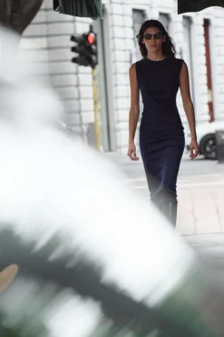 Online VESTIDO PUNTO DELANTERO CRUZADO Mujer Vestidos|Cárdigan / Jerséis