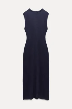 Online VESTIDO PUNTO DELANTERO CRUZADO Mujer Vestidos|Cárdigan / Jerséis