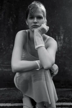 Outlet VESTIDO PUNTO FINO CALADOS Mujer Vestidos