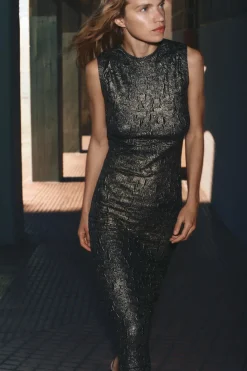 Clearance VESTIDO PUNTO FOIL Mujer Vestidos|Cárdigan / Jerséis