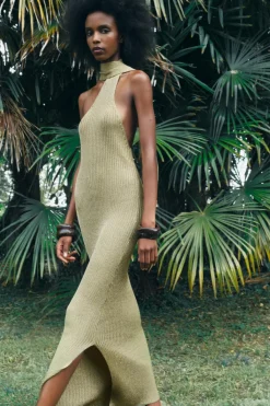 Online VESTIDO PUNTO HILO METALIZADO Mujer Vestidos|Cárdigan / Jerséis