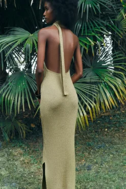 Online VESTIDO PUNTO HILO METALIZADO Mujer Vestidos|Cárdigan / Jerséis