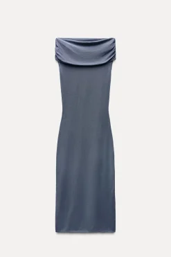 Discount VESTIDO PUNTO LISO OFF SHOULDER Mujer Vestidos|Cárdigan / Jerséis