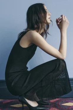 New VESTIDO PUNTO RIB Mujer Vestidos