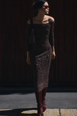 Sale VESTIDO PUNTO TEXTURA Mujer Vestidos|Cárdigan / Jerséis