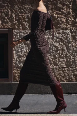 Sale VESTIDO PUNTO TEXTURA Mujer Vestidos|Cárdigan / Jerséis