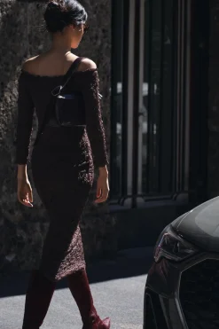 Sale VESTIDO PUNTO TEXTURA Mujer Vestidos|Cárdigan / Jerséis