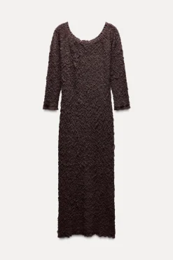 Sale VESTIDO PUNTO TEXTURA Mujer Vestidos|Cárdigan / Jerséis