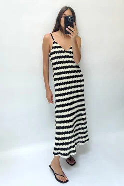 New VESTIDO RÚSTICO RAYAS Mujer Vestidos