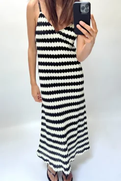 New VESTIDO RÚSTICO RAYAS Mujer Vestidos