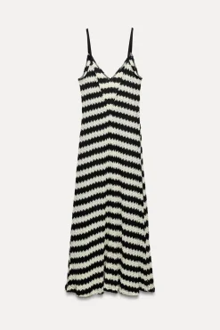 New VESTIDO RÚSTICO RAYAS Mujer Vestidos