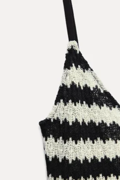 New VESTIDO RÚSTICO RAYAS Mujer Vestidos