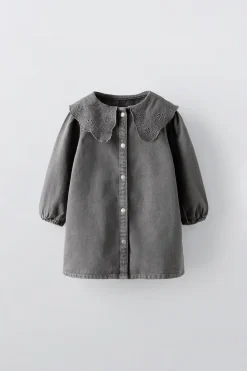 Niños ZARA 1½ - 6 Años·Vestidos / Petos|6 - 18 Meses·Vestidos / Monos<VESTIDO SARGA CUELLO