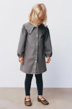 Niños ZARA 1½ - 6 Años·Vestidos / Petos|6 - 18 Meses·Vestidos / Monos<VESTIDO SARGA CUELLO