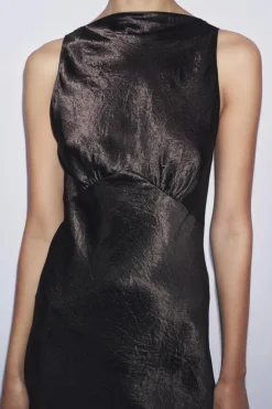 Online VESTIDO SATINADO ARRUGADO ZW COLLECTION Mujer Vestidos