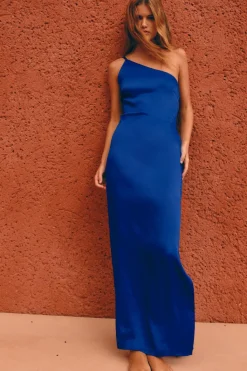 Online VESTIDO SATINADO ASIMÉTRICO Mujer Vestidos