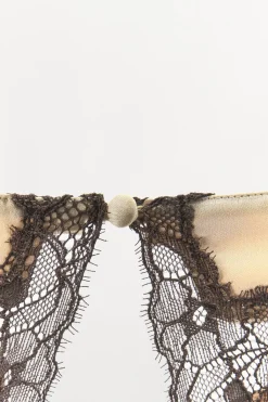 Outlet VESTIDO SATINADO ENCAJE Mujer Vestidos|Lenceria