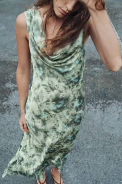 Discount VESTIDO SATINADO ESTAMPADO TIE DYE Mujer Vestidos