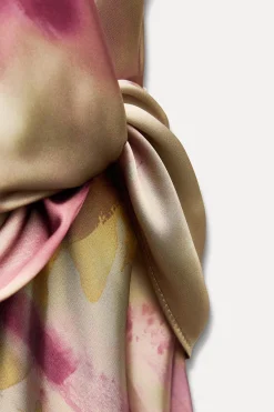 Outlet VESTIDO SATINADO ESTAMPADO TIE DYE Mujer Vestidos