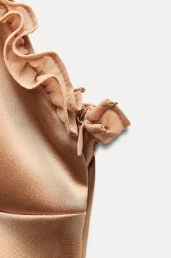 Outlet VESTIDO SATINADO VOLANTES COMBINADOS Mujer Vestidos