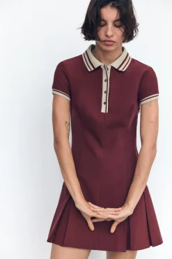 Best VESTIDO TABLAS RIB CONTRASTE Mujer Vestidos