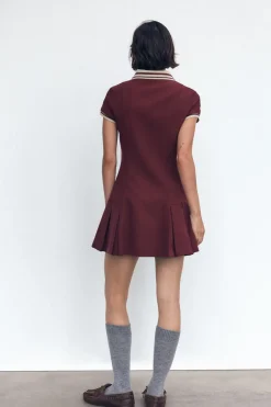 Best VESTIDO TABLAS RIB CONTRASTE Mujer Vestidos