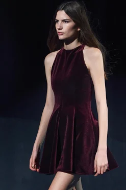 Outlet VESTIDO TERCIOPELO GODETS ZW COLLECTION Mujer Vestidos