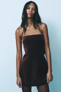 Best VESTIDO TERCIOPELO LAZO Mujer Vestidos