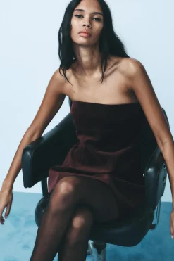 Best VESTIDO TERCIOPELO LAZO Mujer Vestidos