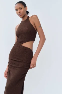 Sale VESTIDO TEXTURA CUT OUT Mujer Vestidos