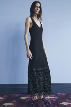 Outlet VESTIDO TIRANTES FLECOS Mujer Vestidos