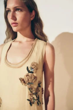 Online VESTIDO TOP FLORES BORDADAS ZW COLLECTION Mujer Vestidos