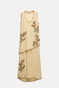 Online VESTIDO TOP FLORES BORDADAS ZW COLLECTION Mujer Vestidos