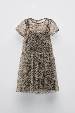 Niños ZARA 6 - 14 Años·Vestidos / Monos<VESTIDO TUL ANIMAL PRINT