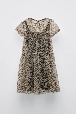 Niños ZARA 6 - 14 Años·Vestidos / Monos<VESTIDO TUL ANIMAL PRINT