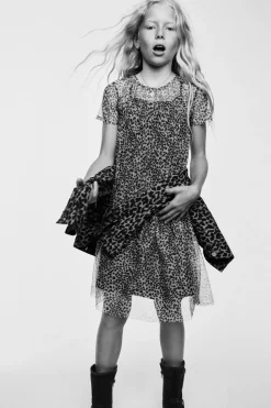 Niños ZARA 6 - 14 Años·Vestidos / Monos<VESTIDO TUL ANIMAL PRINT